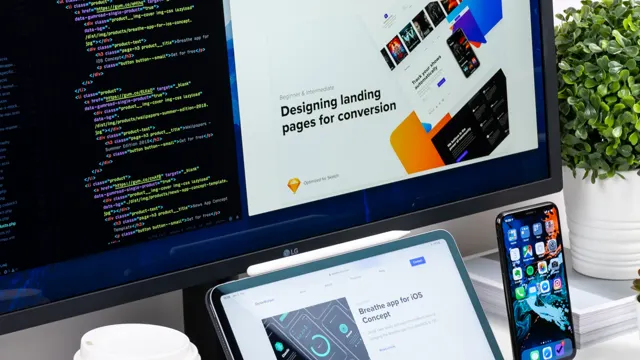 Website layout on a screen as a symbol for web design and hosting